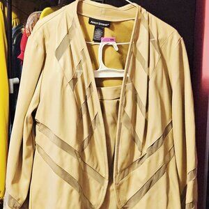 Tan Faux Leather Suit